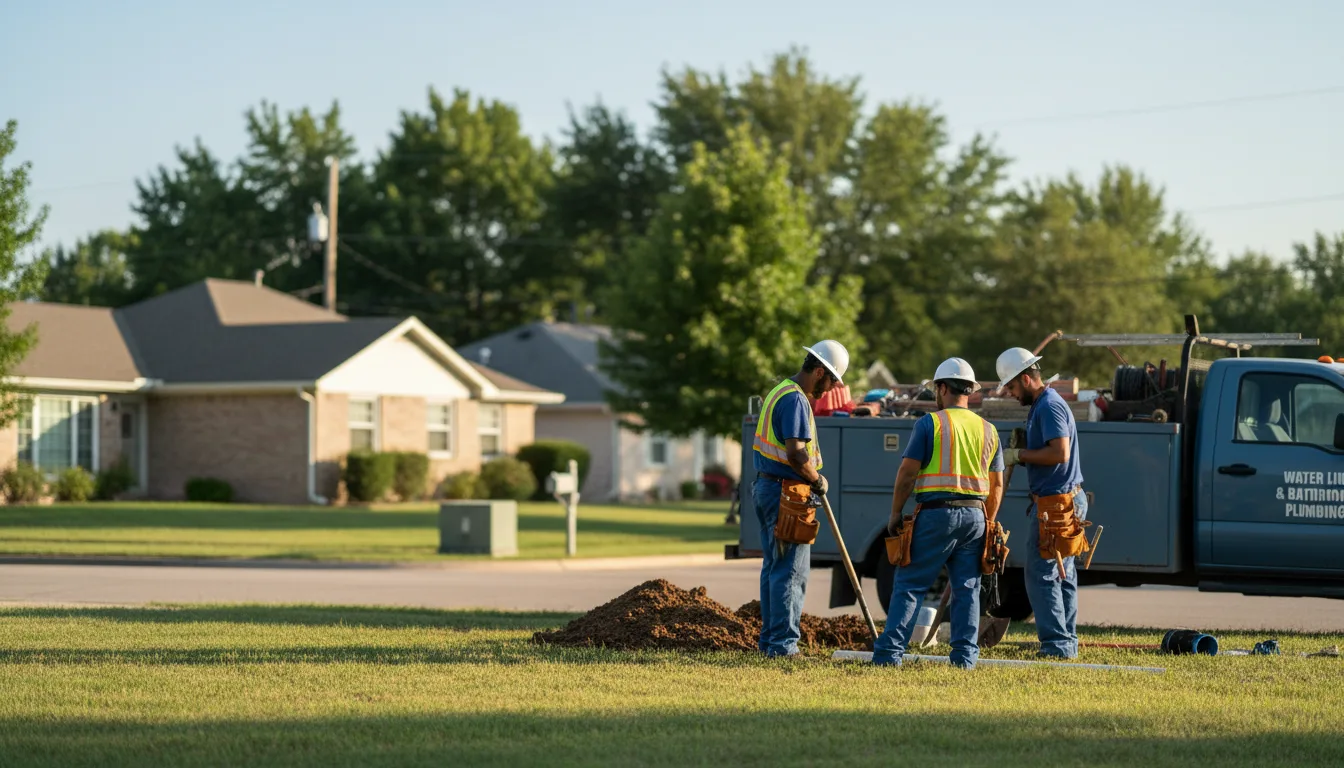 Residential water line and bathroom plumbing service in Narka, KS